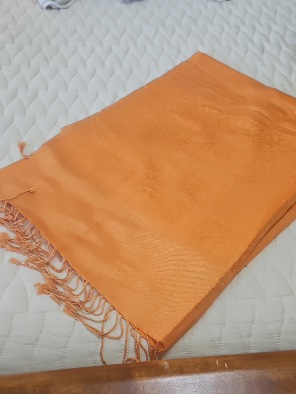 pashmina Bright Orange Tassel Throw